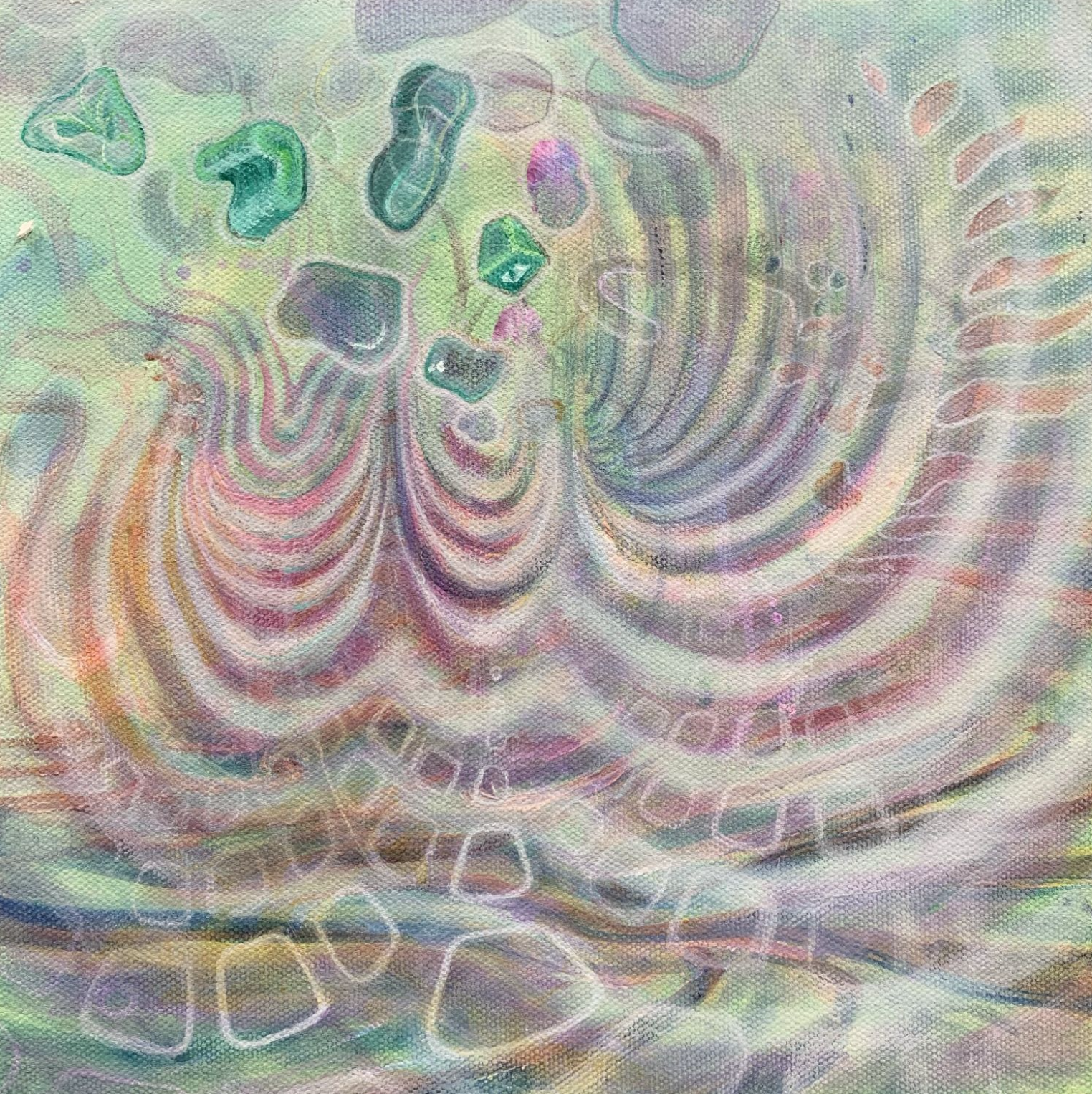 "Tari 03" - 2024, 30 x 30 cm, Acrylic on Canvas, Collab w/ Gonzalo Chocano