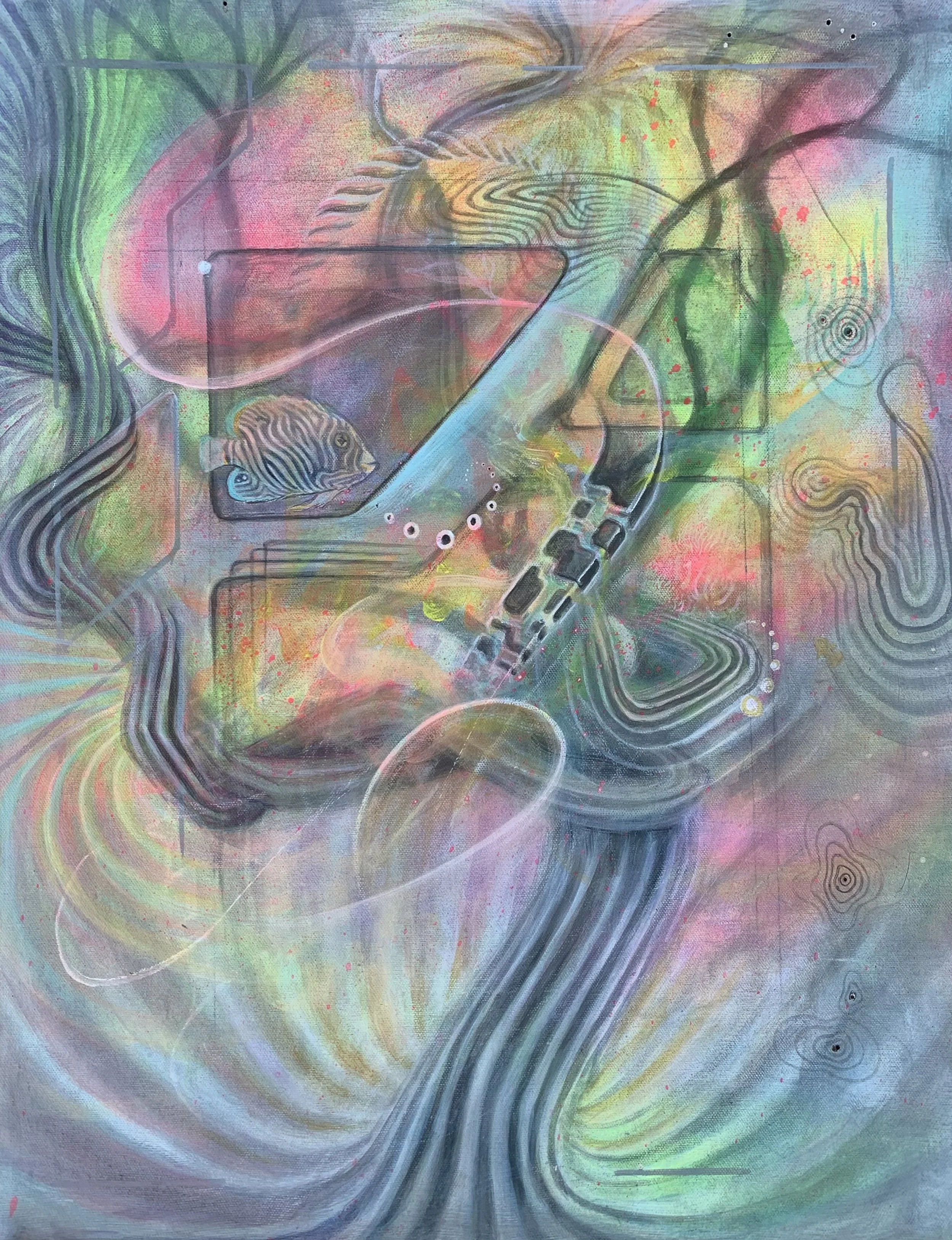 "Light Tree" - 2024, Acrylic on Canvas, 40 x 30 cm