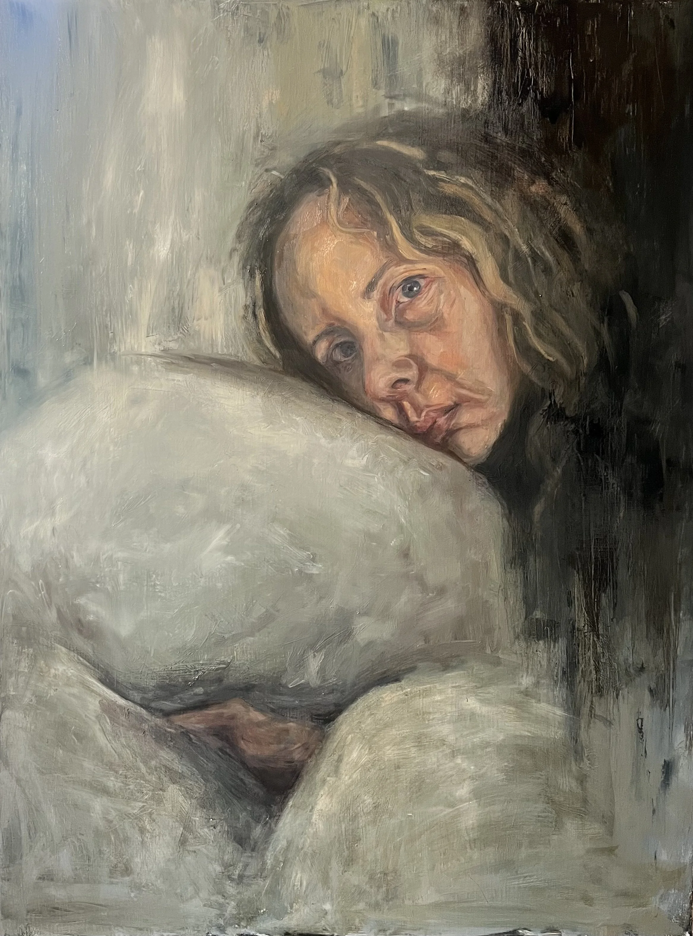 The Weight Beside Her, Oil on Linen, 30 x 40"