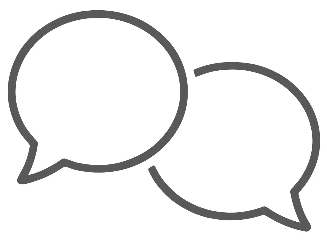 Due nuvole di dialogo sovrapposte