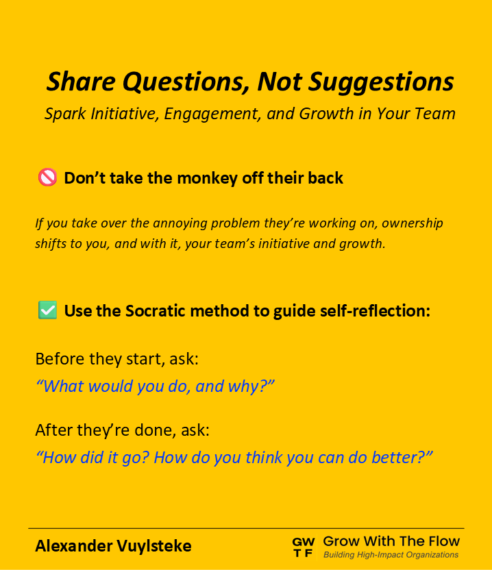 Share Questions, Not Suggestions