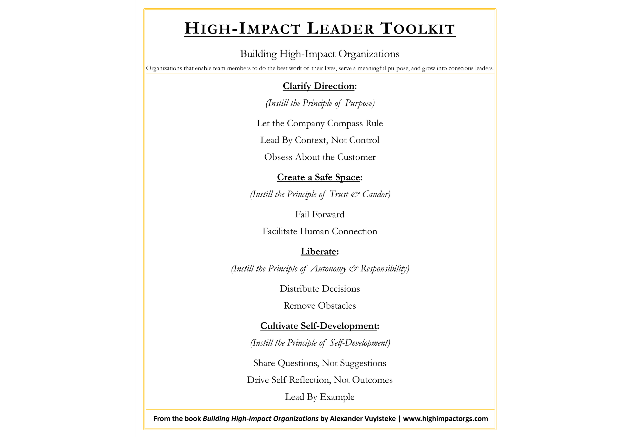 High-Impact Leader Toolkit