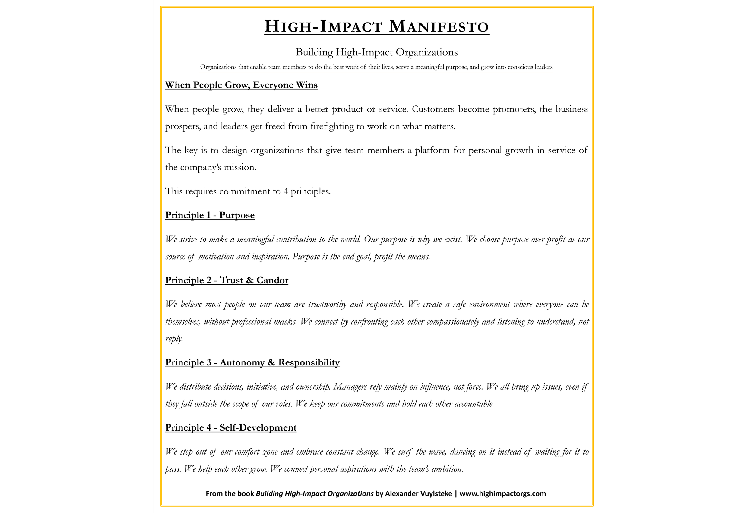 High-Impact Manifesto