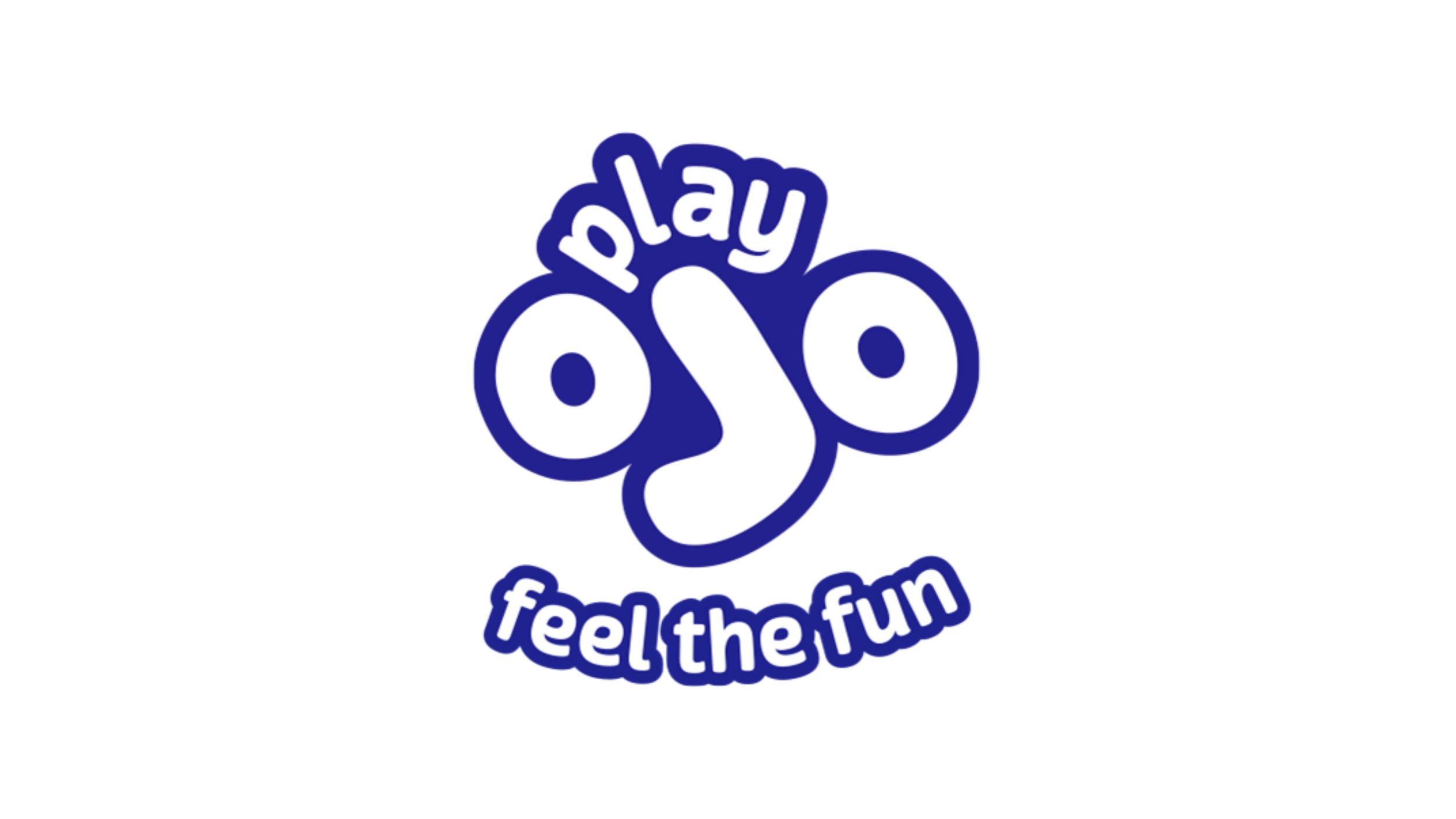 Playdoh logo with the slogan 'feel the fun' in blue and white text.