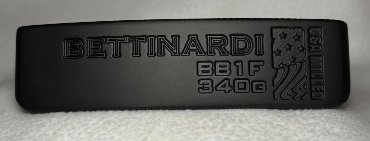 Black rubber grip with embossed text and American flag design, marked with 'BETTINDI', 'BB 1 F', '340 G', and 'US MILLED'.