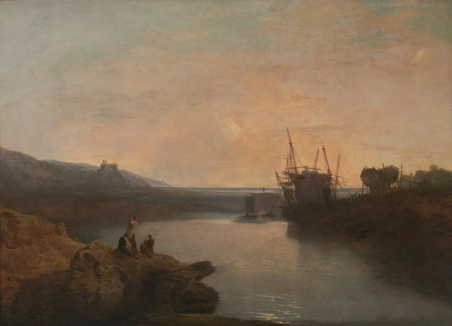 Harlech_Castle,_from_Tygwyn_Ferry,_Summer's_Evening_Twilig.jpg