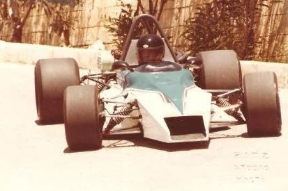 Joe "Noni" Grech driving his single-seater Hawke Formula Atlantic in Malta