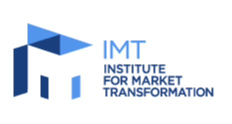 Logo for the Institute for Market Transformation featuring blue geometric shapes and text.
