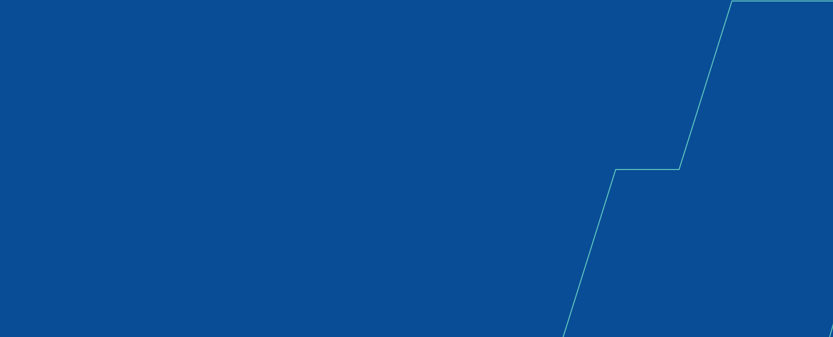 Blue background with white lines forming an angular pattern.