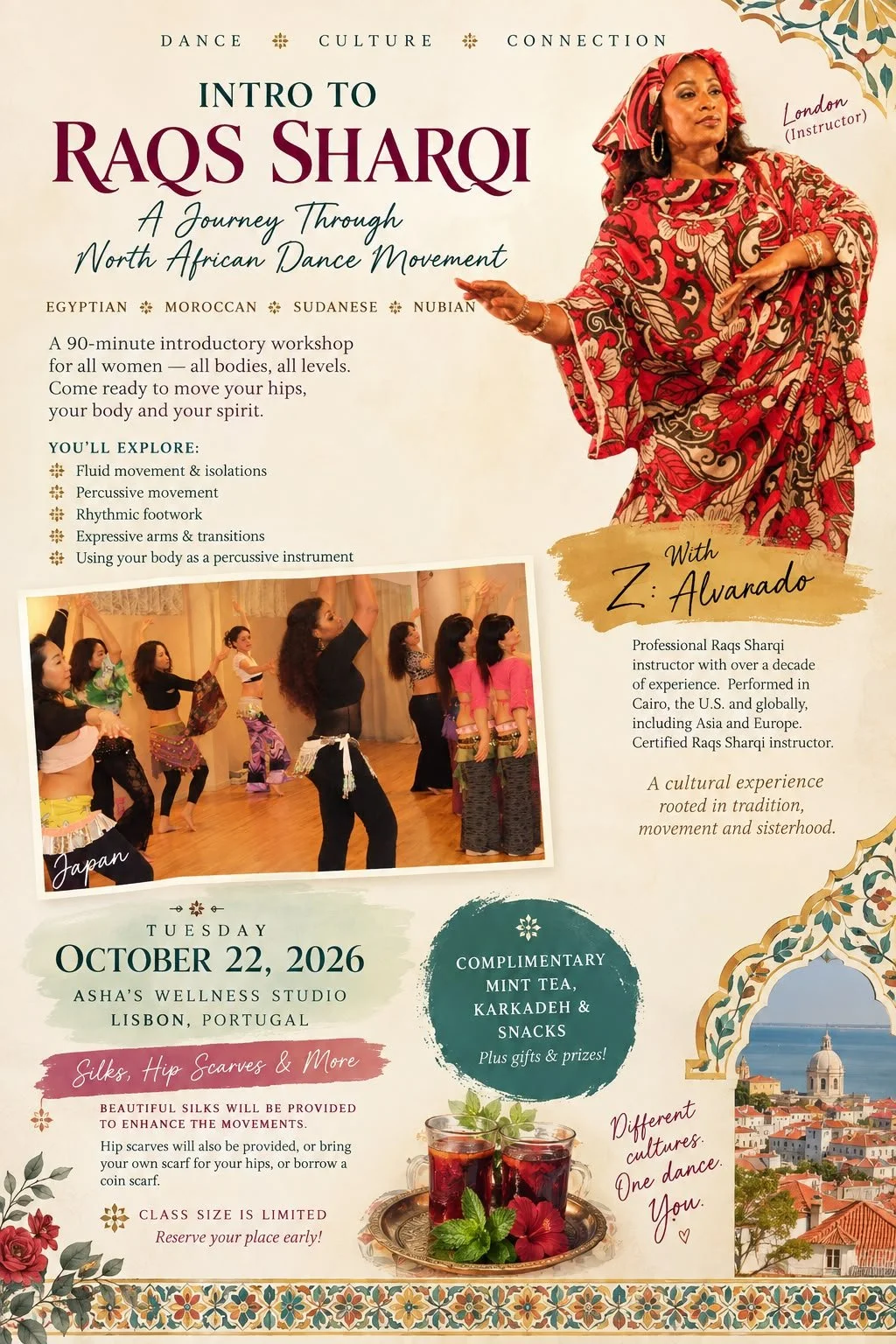 Awaken the Hips: Foundational Bellydance, Fluid Mobility, Feeling the Rhythm - Thursday, October 22nd