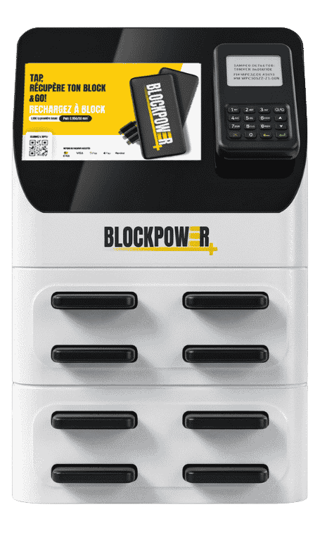 Borne Standard: TPE, écran & batteries. Idéal pour cafés, gyms, universities & clubs!