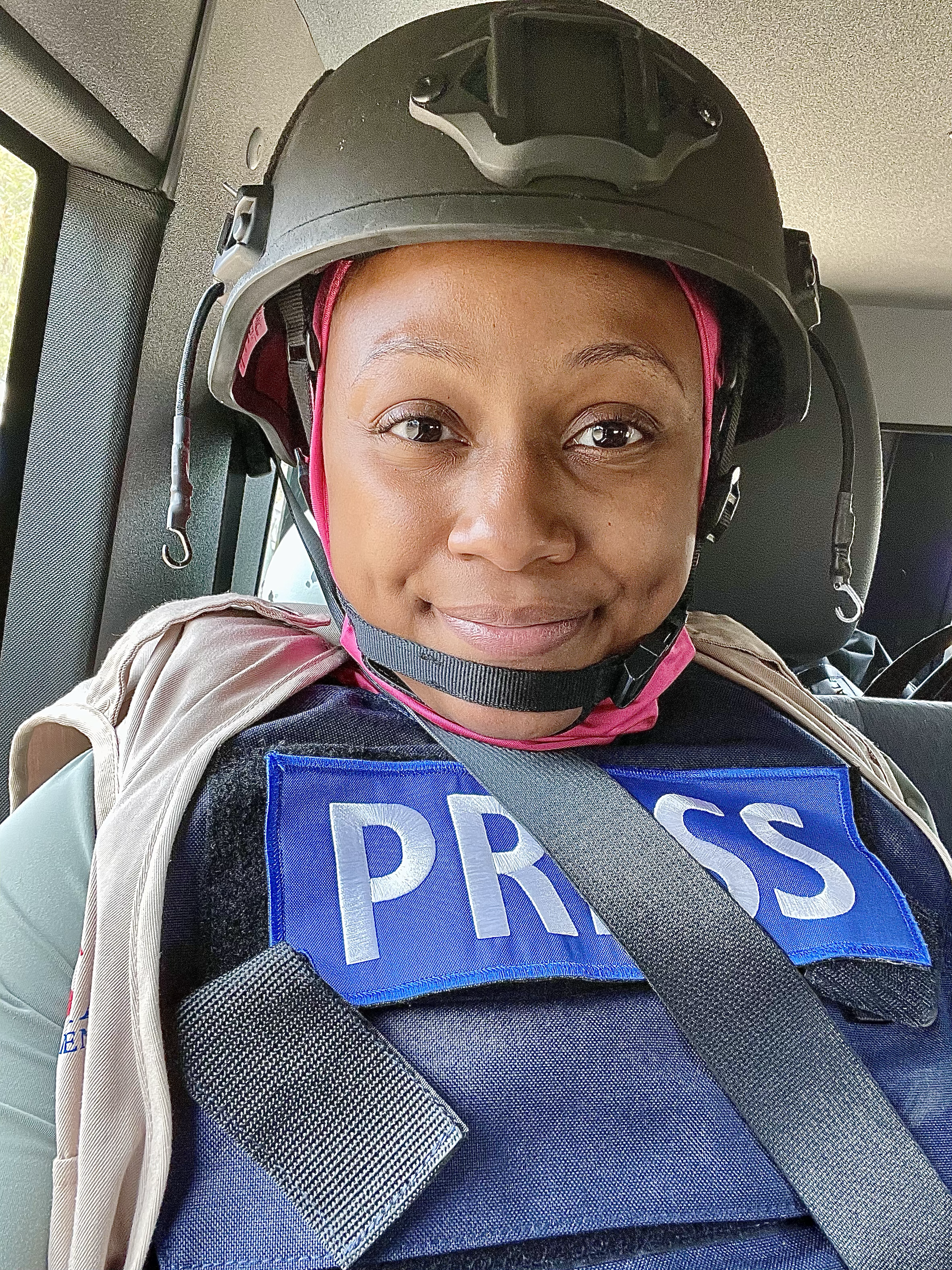 Riding in a UN vehicle in Somalia on her way covering a devastating drought and the link between conflict and corruption (2022)