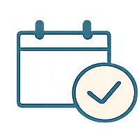 Kalender mit Häkchen