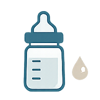 Schnuller und Flasche für Babys auf einer Oberfläche