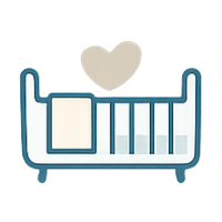 Babybett mit Herzdeko