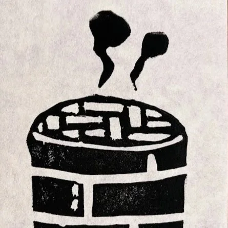 Japan Bun Steamer Linocut Print