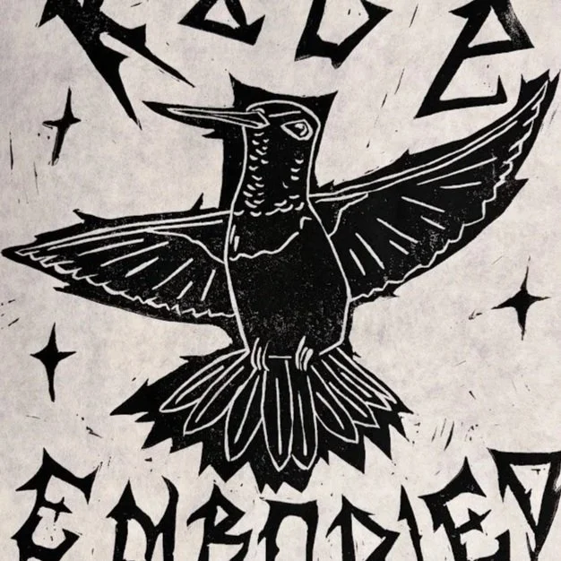 Rage Embodied Linocut Print