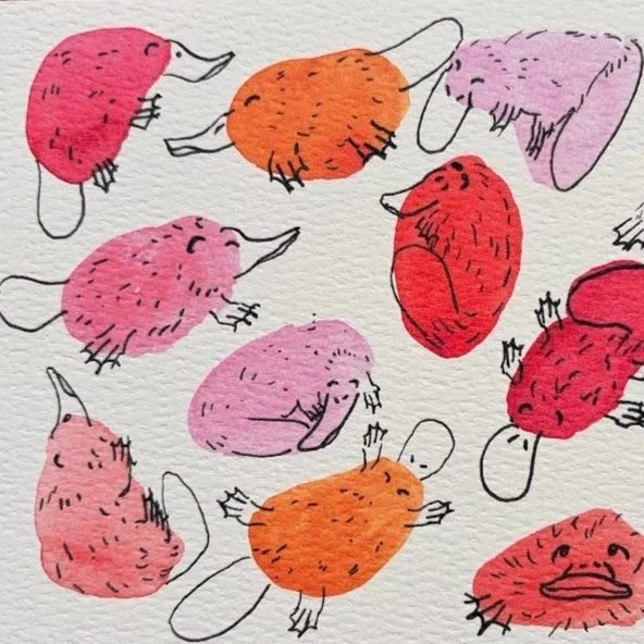 Platypus Doodle Blob Print
