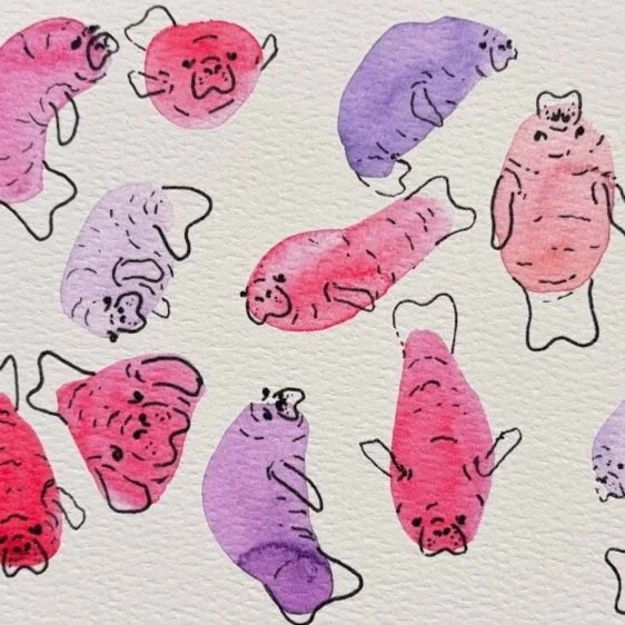 Mantee Doodle Blob Print