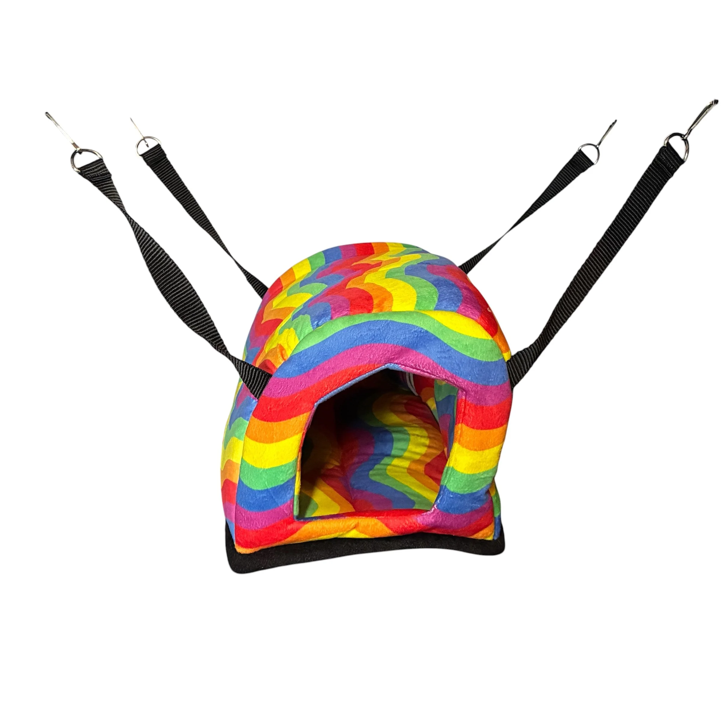 Little Friends Cuddle Up Igloo Hammock – Extra Large Small Animal Bed - Rainbow