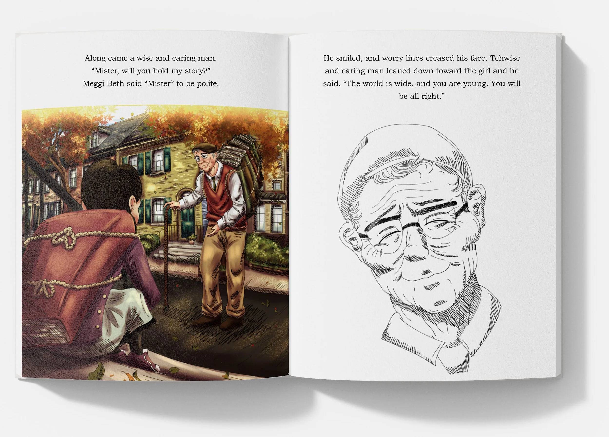 "Will You Hold My Story?"
Sample Spread 1