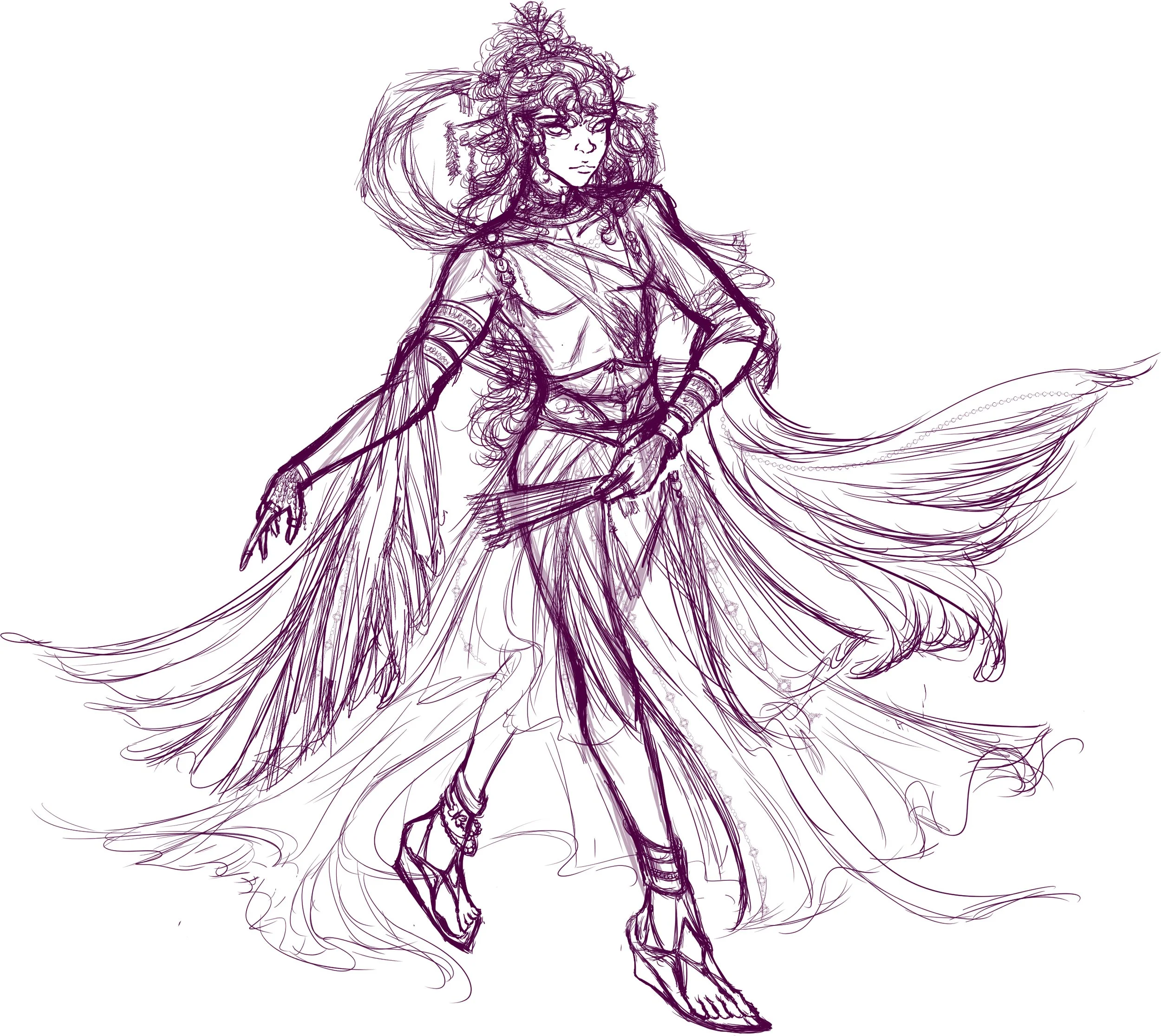 Updated sketch for Adult Prince concept design