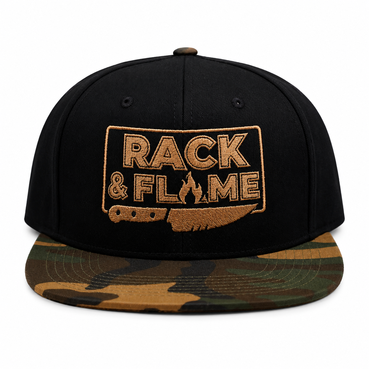 Rack & Flame Flat Bill Snapback