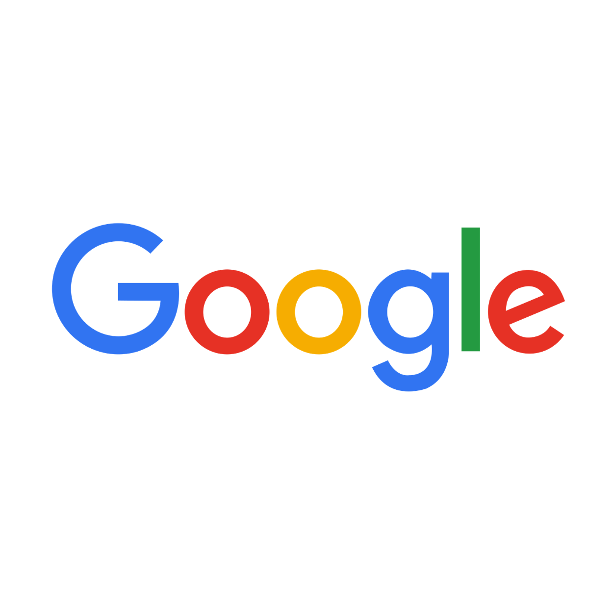 Google logo with multicolored letters on a black background.