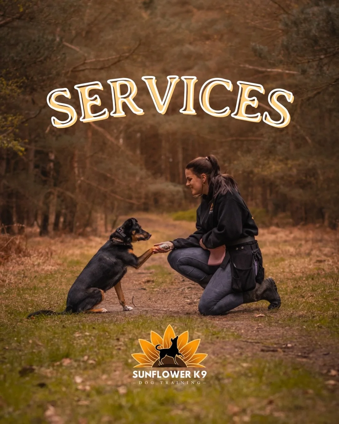 Service List 🌻

Available to book via my website (linked in bio)

Each service is tailored to meet you and your dog where you currently are with their training and help you find the right path to grow further and flourish together. 

Whether you hav