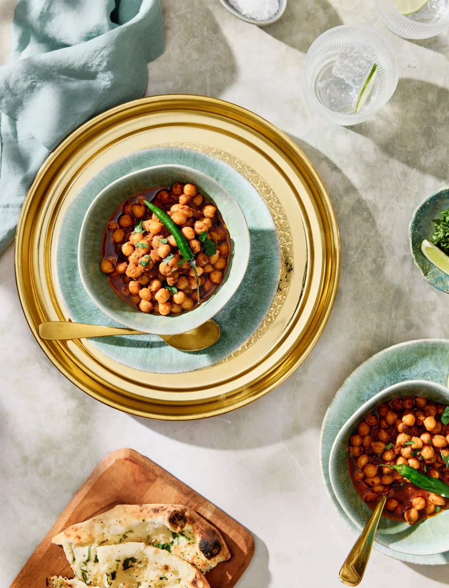 Cholay/Chickpeas Curry from Zareen’s Pakistani Kitchen cookbook, photographed by Neetu Laddha, food photographer  - San Francisco, California