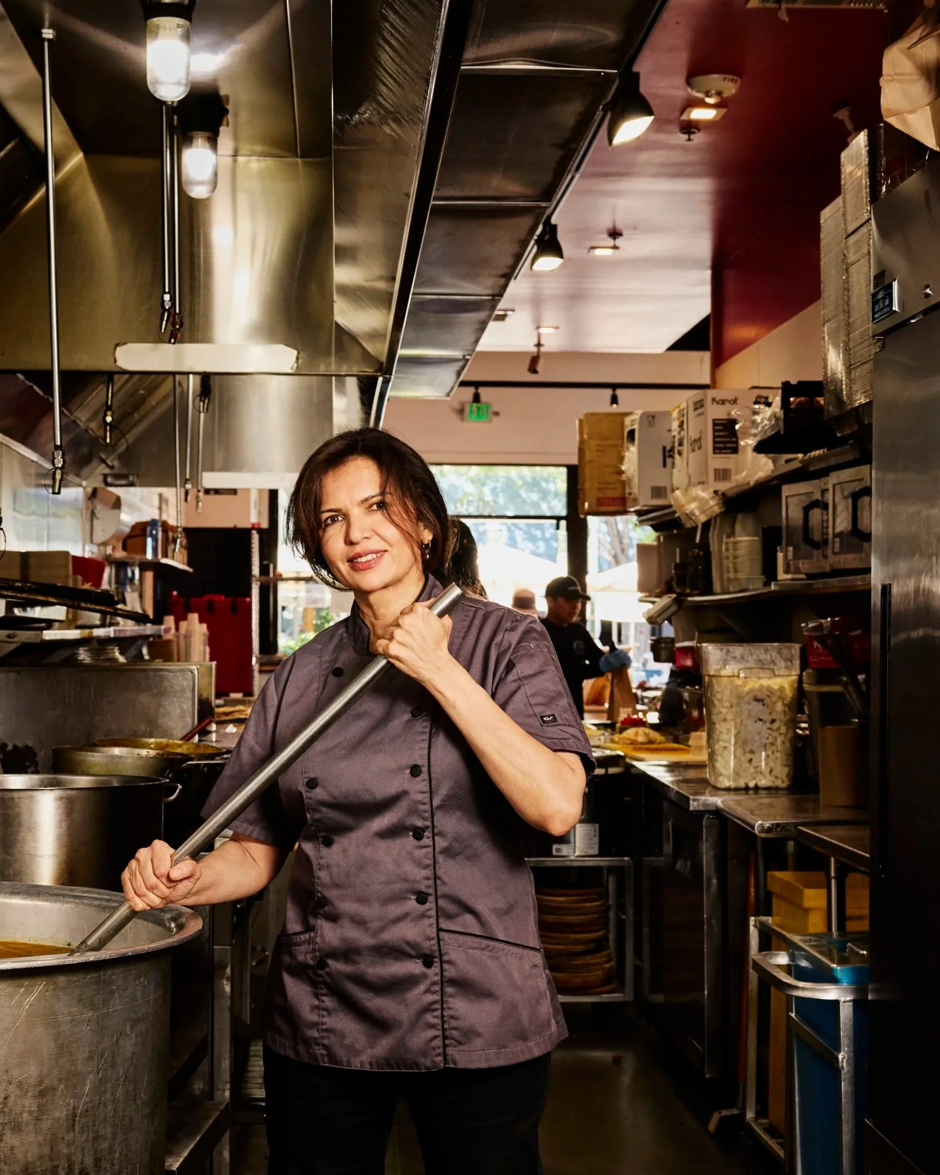 Zareen in Kitchen from Zareen’s Pakistani Kitchen cookbook, photographed by Neetu Laddha, food photographer  - San Francisco, California