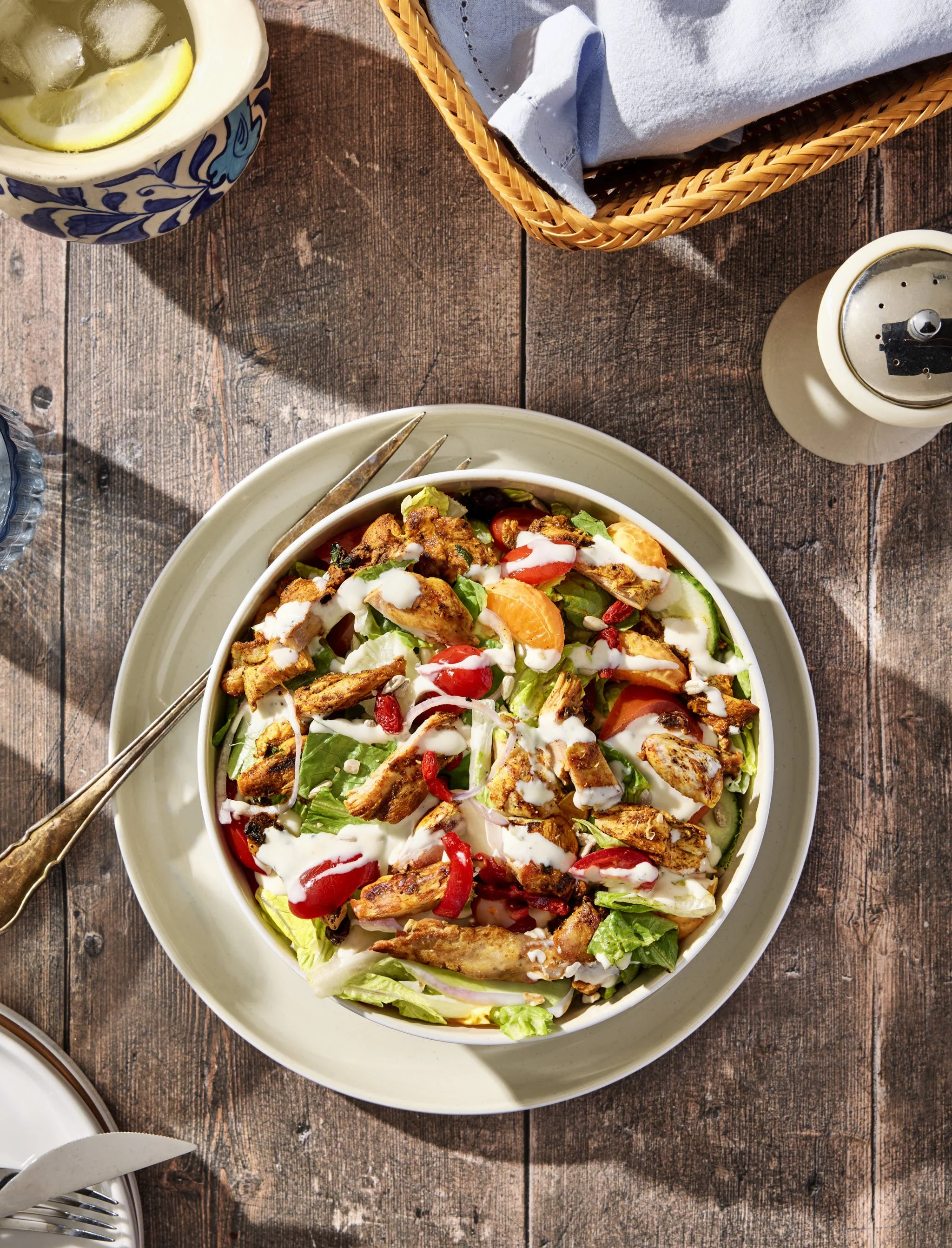 Chicken Salad from Zareen’s Pakistani Kitchen cookbook, photographed by Neetu Laddha, food photographer  - San Francisco, California