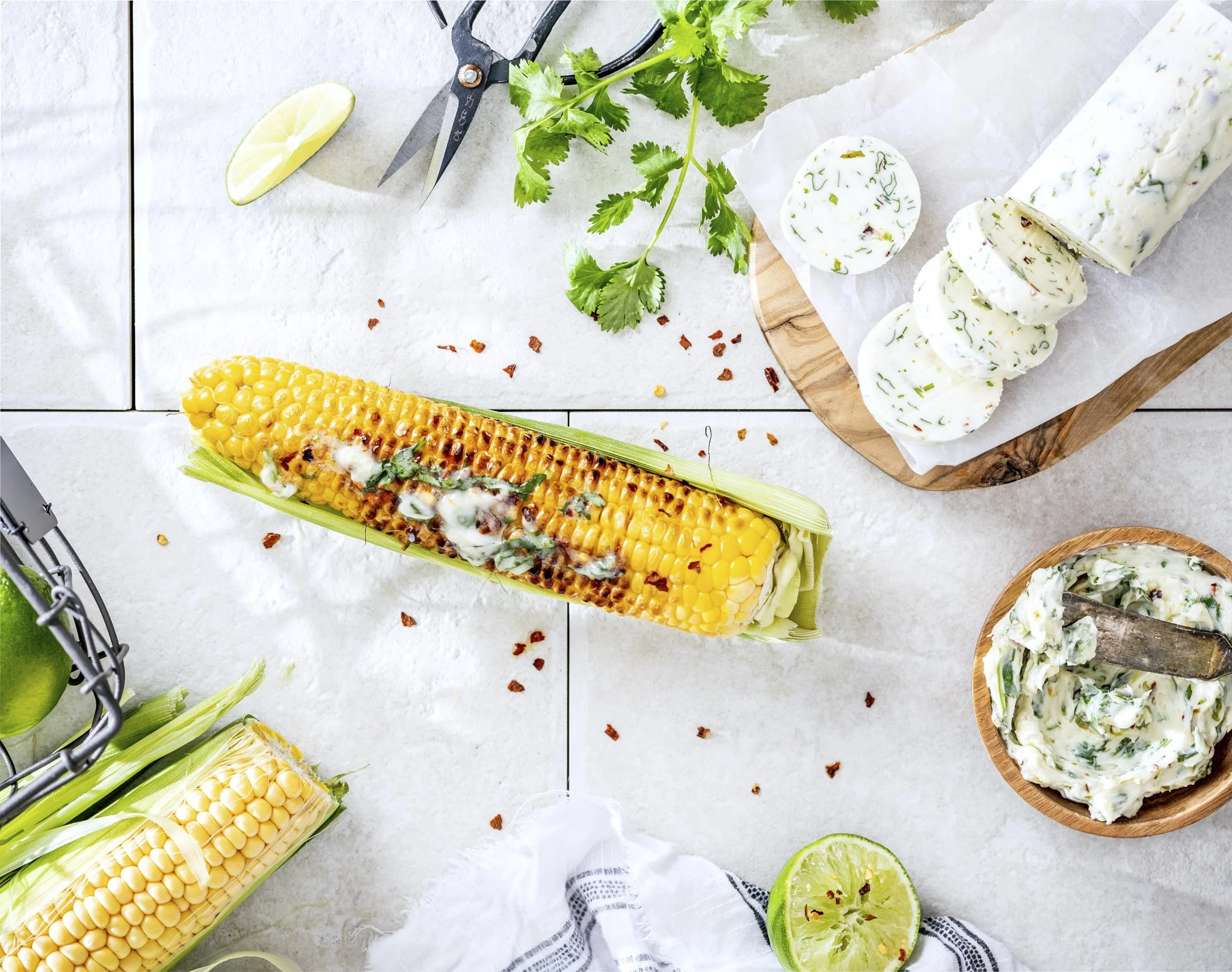 Grilled Corn with Butter - photographed by Neetu Laddha, food photographer Sacramento
