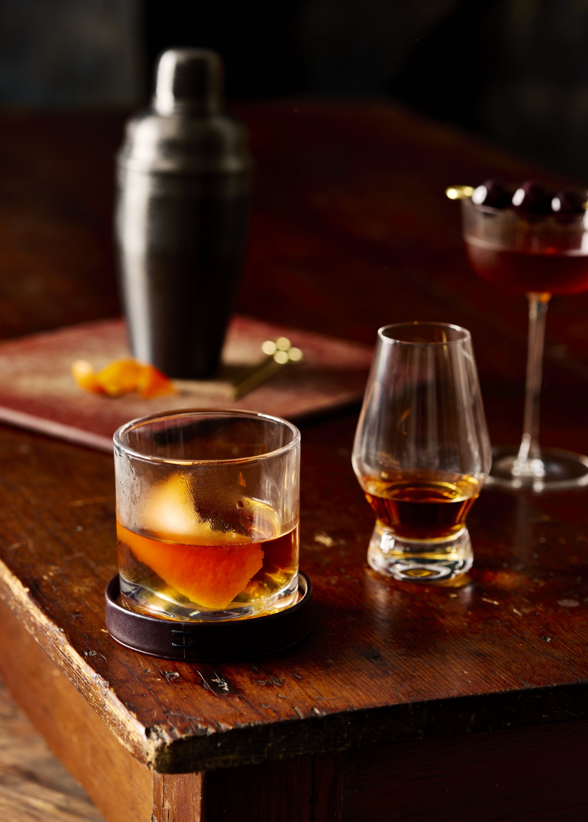 Styled whiskey shot, photographed by Neetu Laddha, beverage photographer San Francisco and Los Angeles