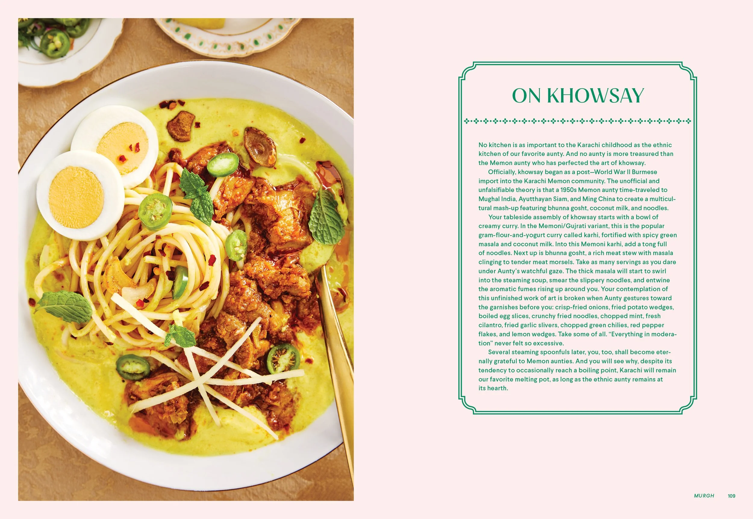 Plated Khao Suey cookbook recipe, photographed by Neetu Laddha