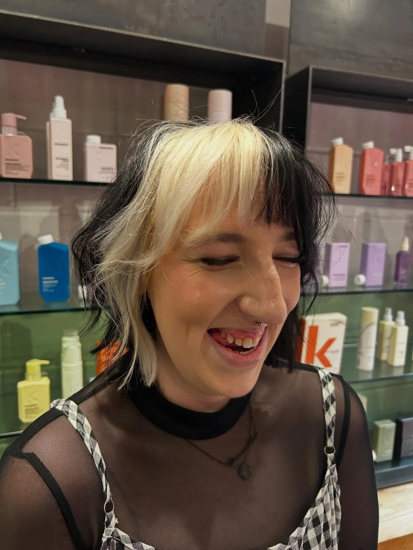 No big deal, just rocking this insane new look.. @tealoving_hairstylist, thanks to @chantelle_westwoodhair and @kevinmurphy.prouk for the bold colour, and @gingerlocksjade for the cut and texture - because subtle is overrated!