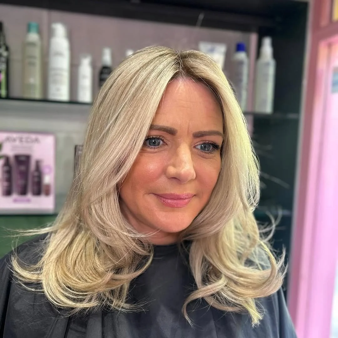 Hair transformation after salon visit