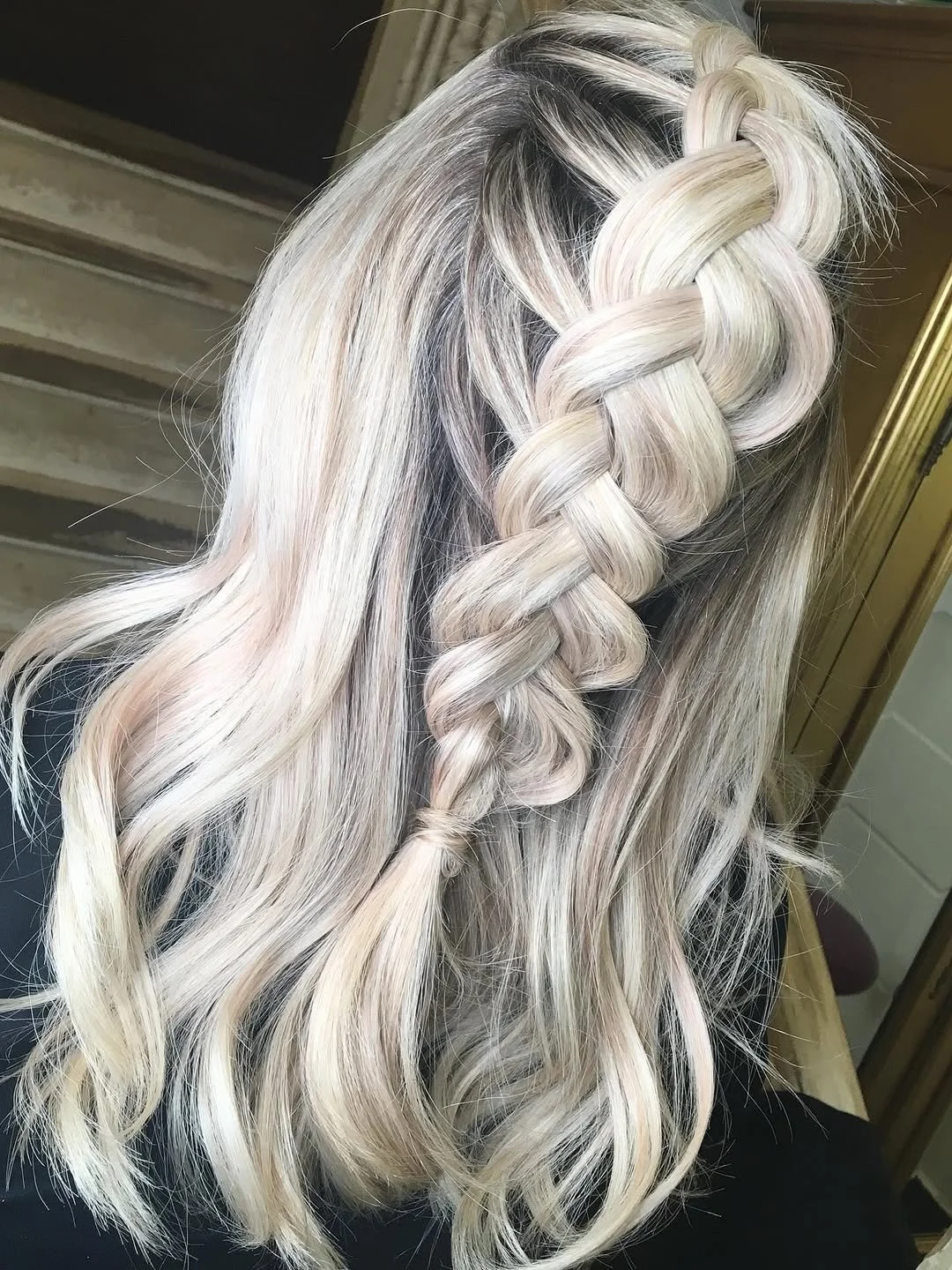 Long hair styled with soft waves