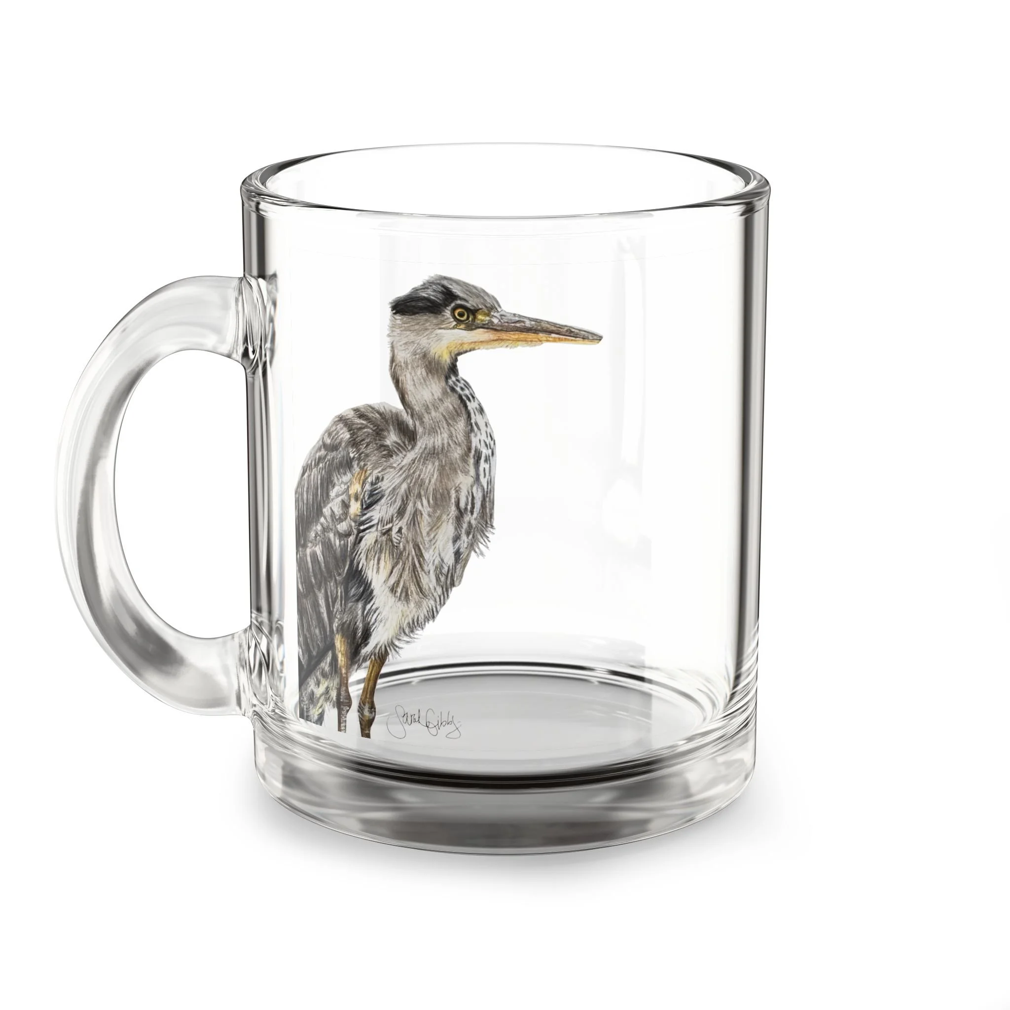 "Horace" Heron Glass Mug