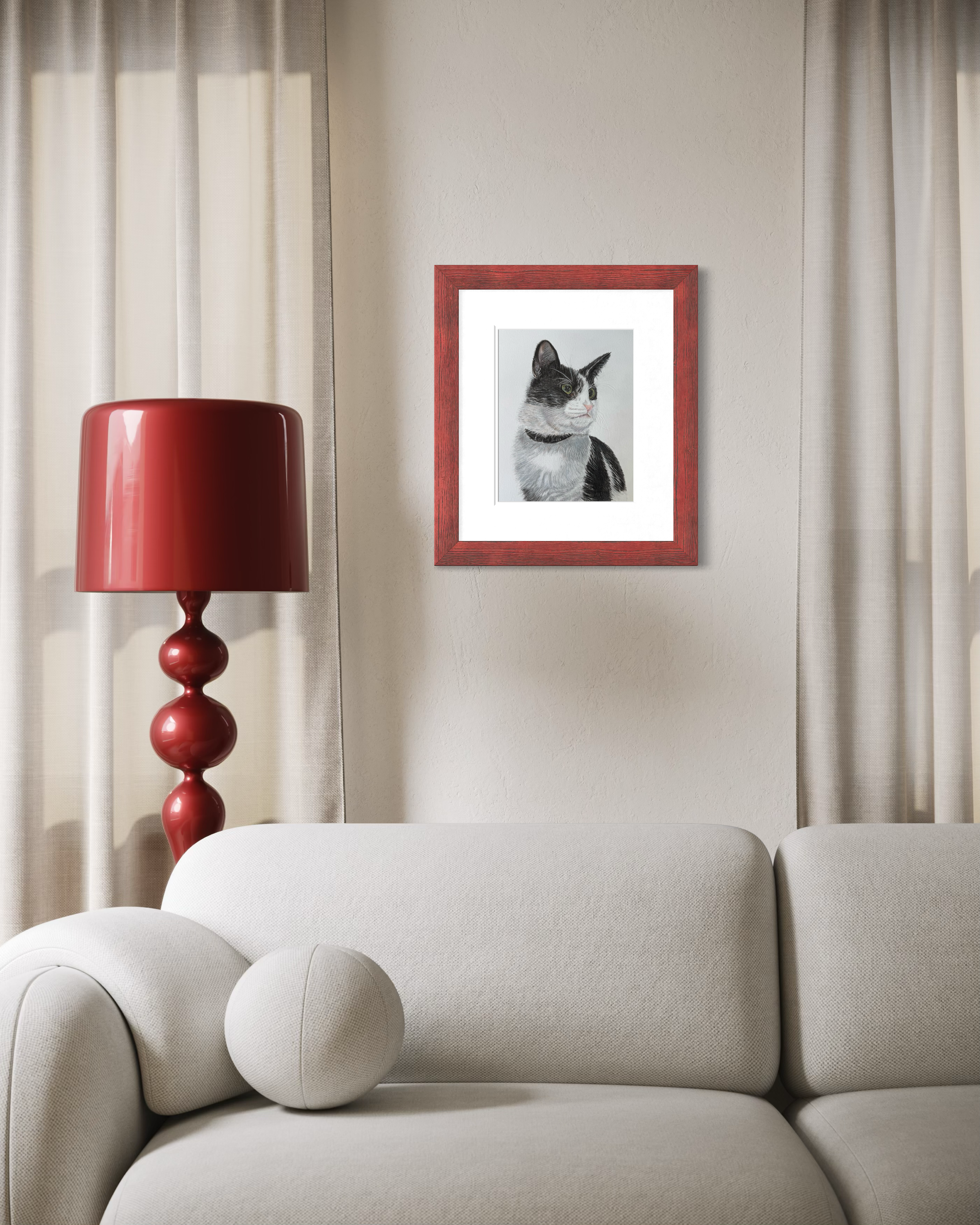 Tuxedo Cat Art Print.PNG
