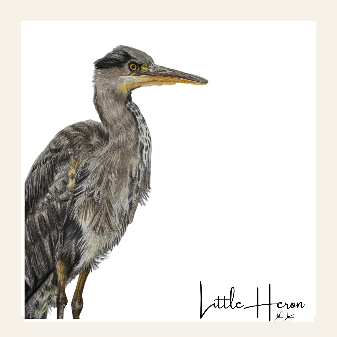 Little Heron Wood Block