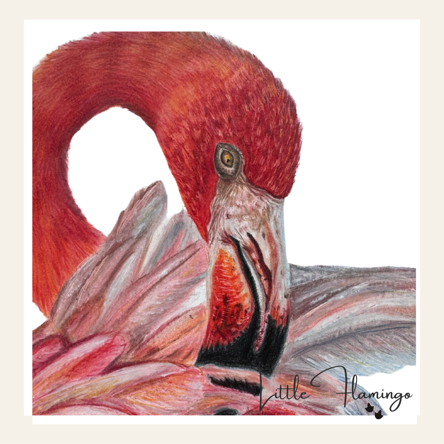 Little Flamingo Wood Block