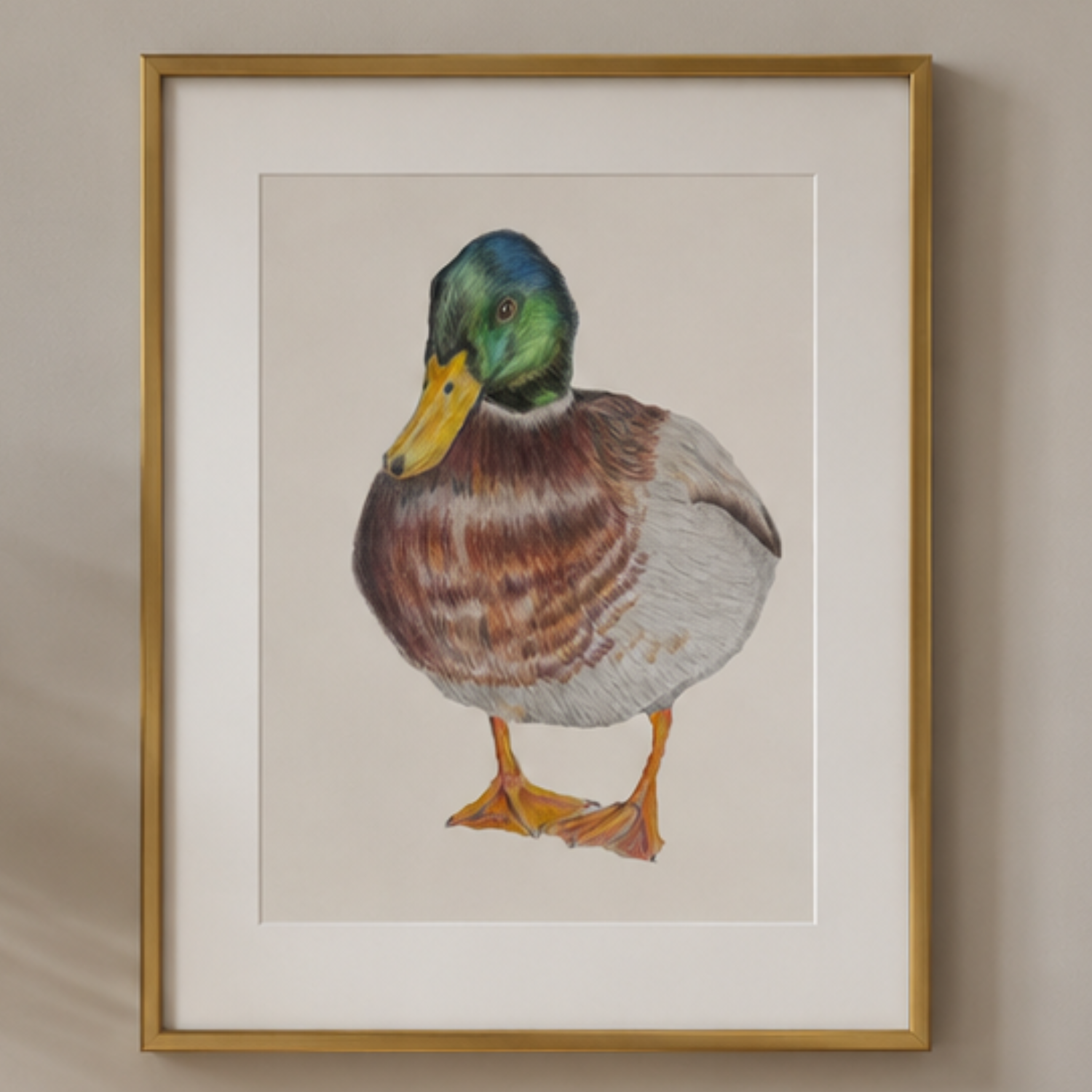 Mallard Duck Art Gold Frame.png