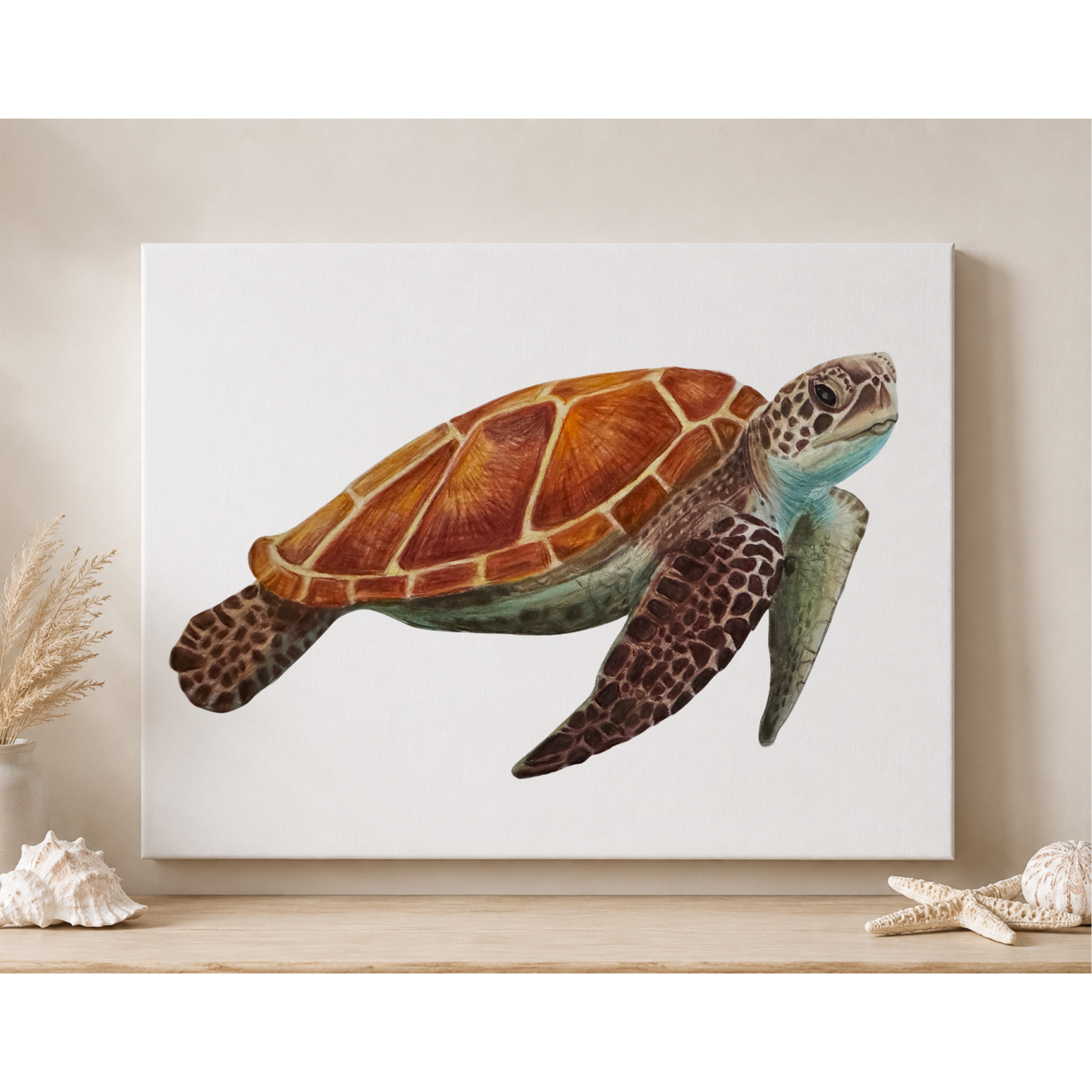 Sea Turtle Beach Canvas Art.png
