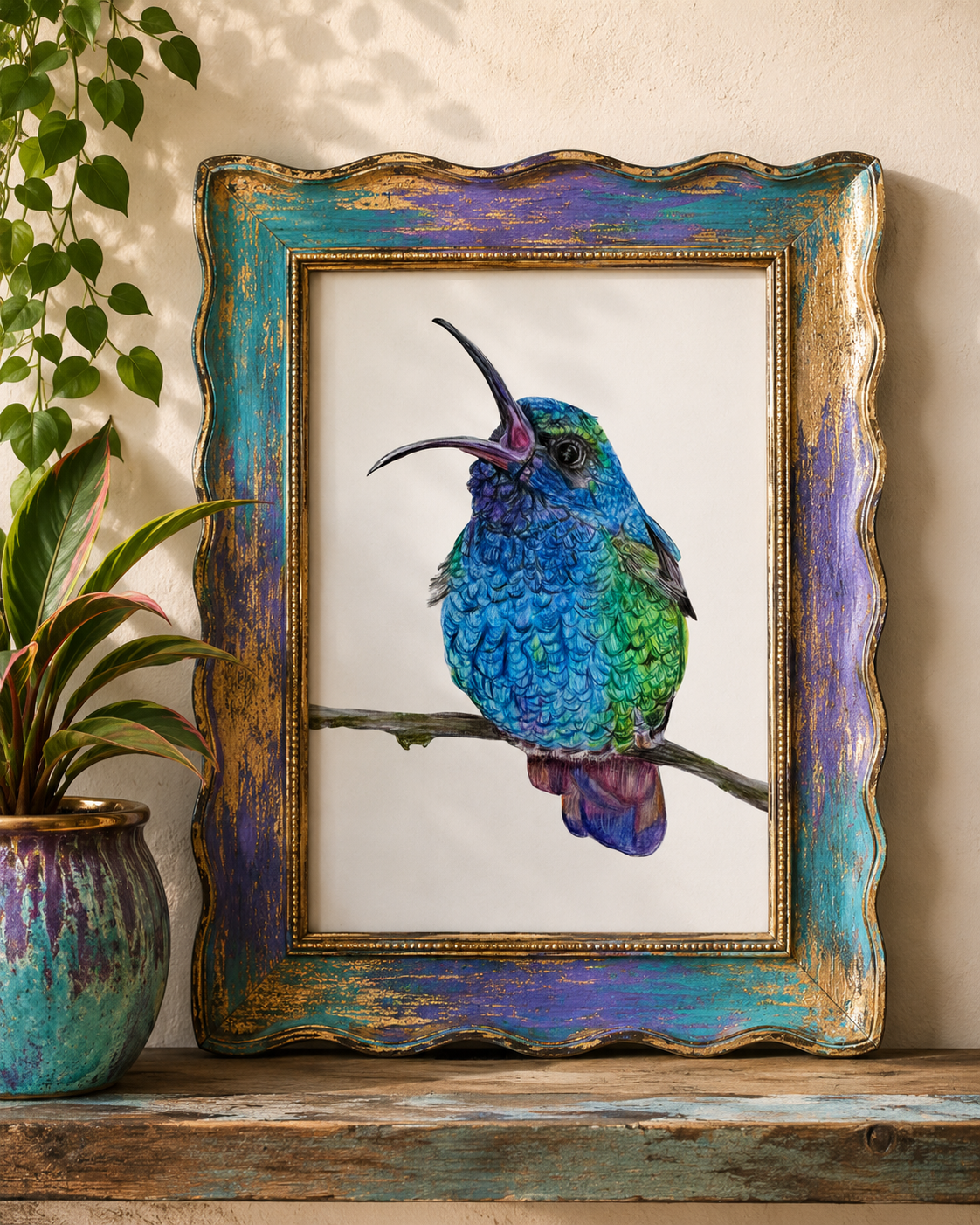 Pavarotti Hummingbird Art Print