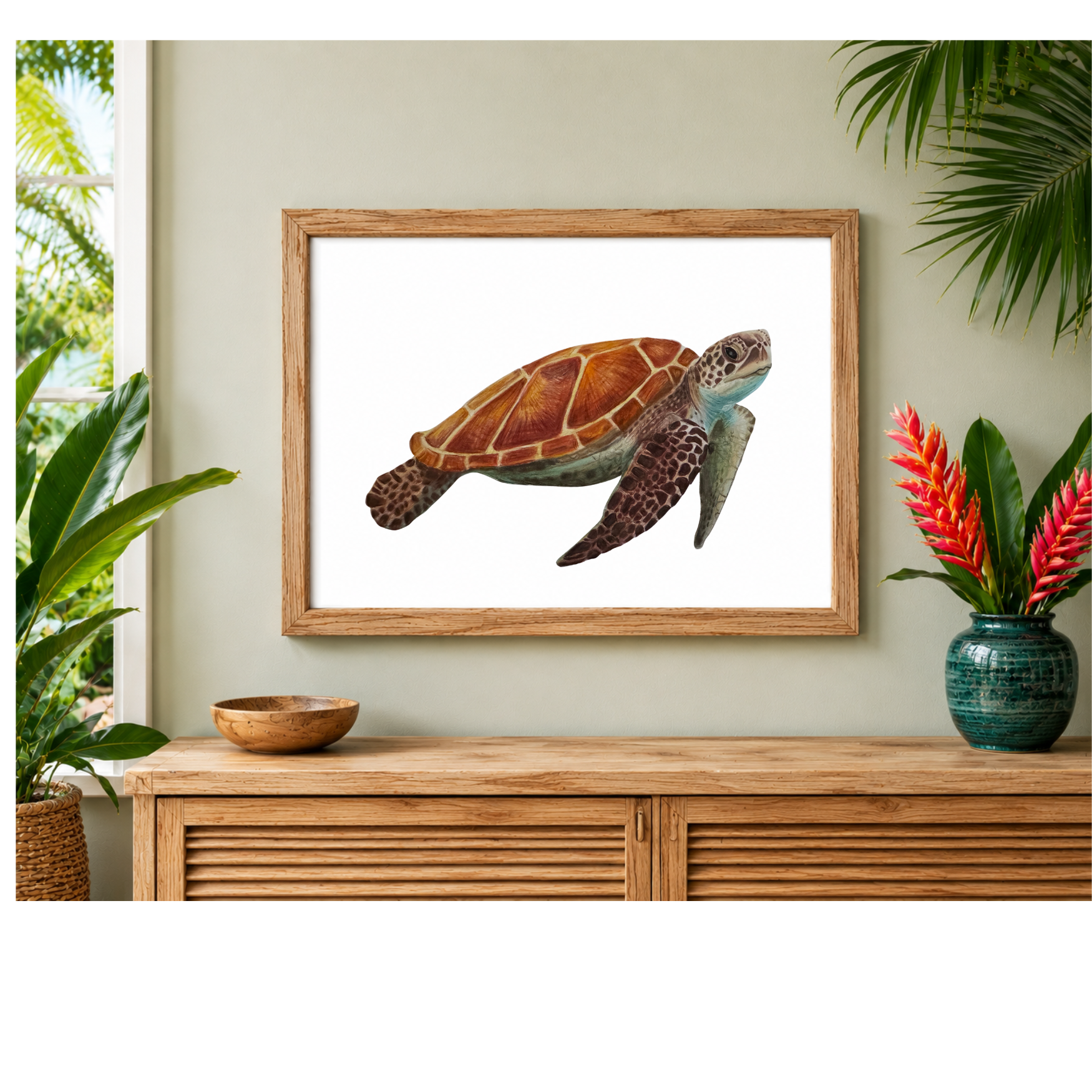 Sea Turtle Tropical Art.png