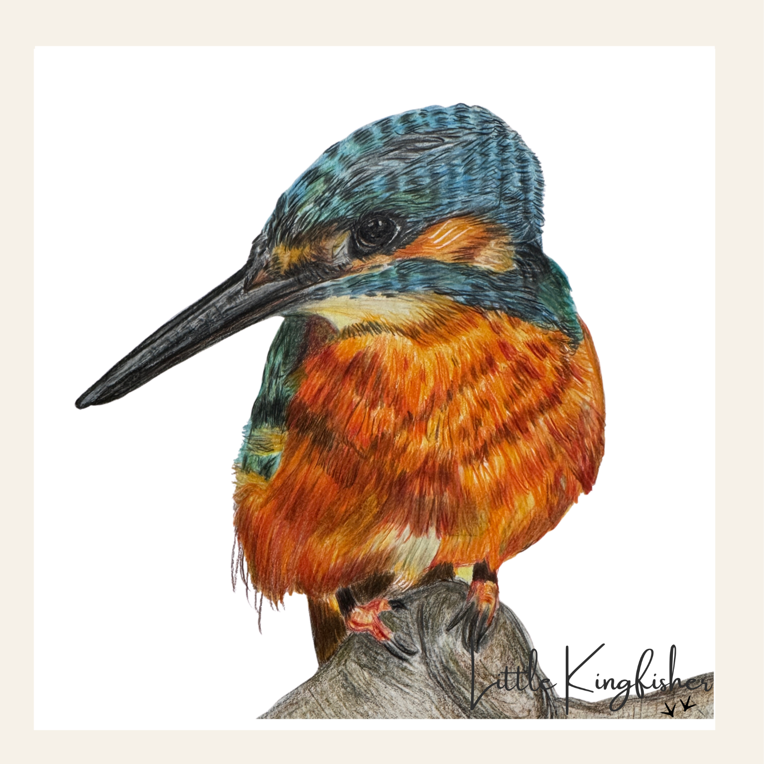 Little Kingfisher Wood Block