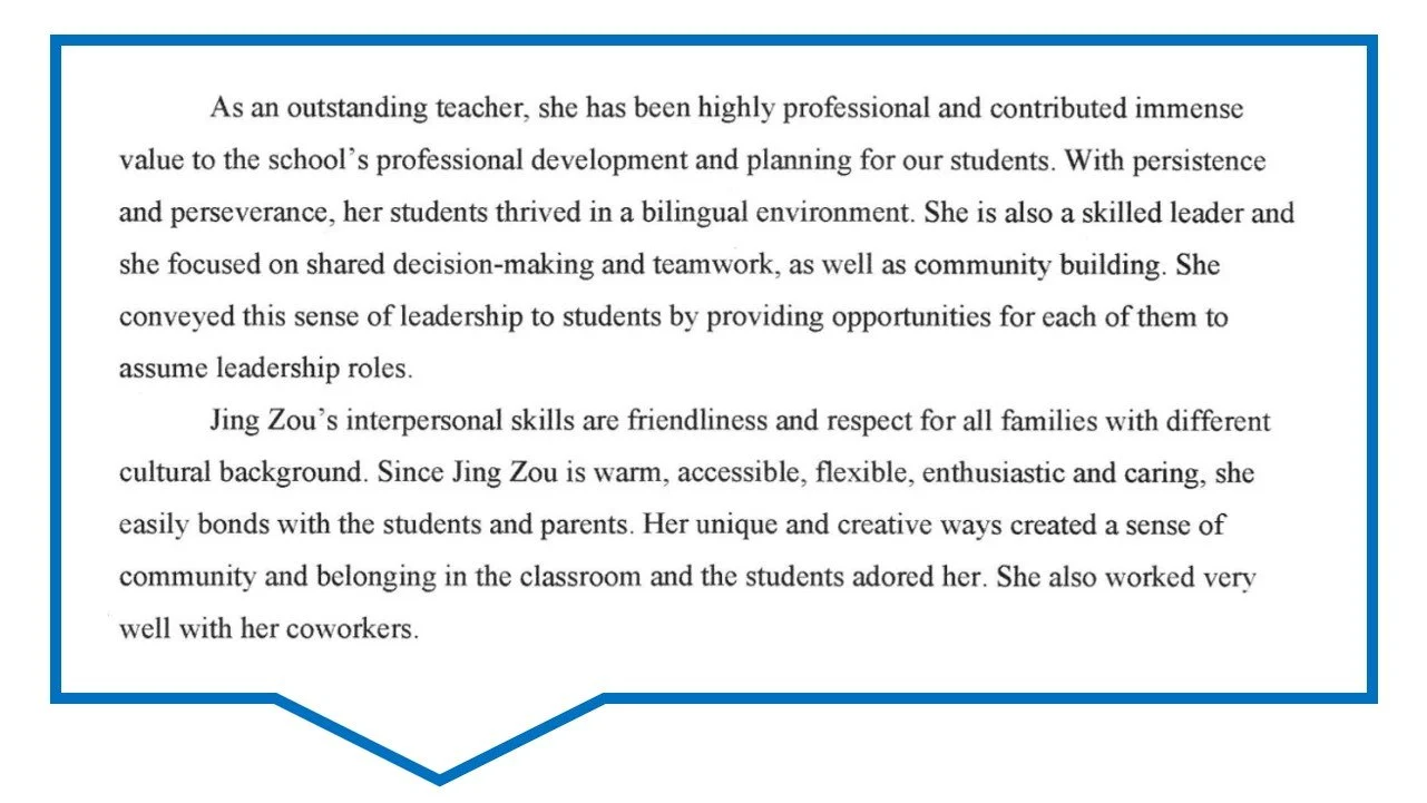 Elementary Chinese progress testimonial from a Bellevue family