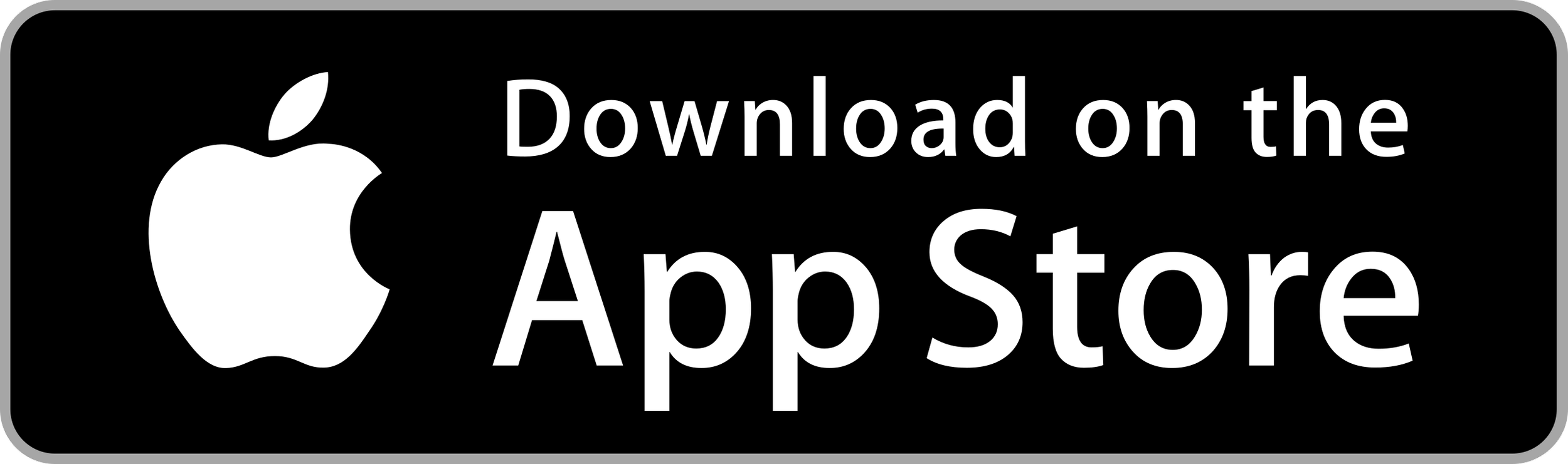 Download on the Apple App Store button with black background and white text and logo.