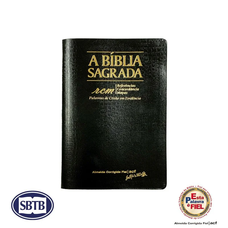 Bíblia ACF - RCM - Recouro Alligator Preta - Letra Gigante - cód. 3213e